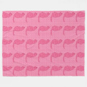 Japanse kat - Fuchsia roze batik Fleece Deken (Voorkant (Horizontaal))