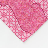 Japanse kat - Fuchsia roze batik Fleece Deken (Hoek)