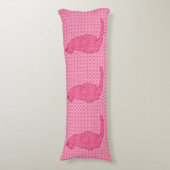 Japanse kat - Fuchsia roze batik Lichaamskussen (Voorkant Verticaal)