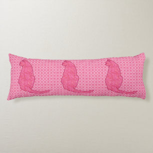 Japanse kat - Fuchsia roze batik Lichaamskussen
