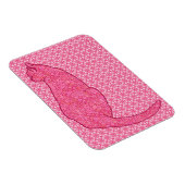 Japanse kat - Fuchsia roze batik Magneet (Rechterzijde)