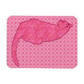 Japanse kat - Fuchsia roze batik Magneet (Horizontaal)