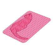Japanse kat - Fuchsia roze batik Magneet (Linkerzijde)