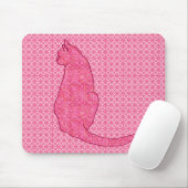 Japanse kat - Fuchsia roze batik Muismat (Met muis)