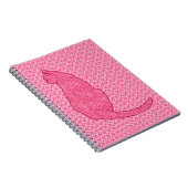 Japanse kat - Fuchsia roze batik Notitieboek (Rechterzijde)