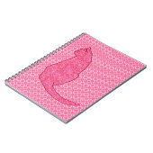 Japanse kat - Fuchsia roze batik Notitieboek (Linkerzijde)