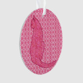 Japanse Kat - Fuchsia Roze Batik Ornament (voorkant)