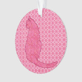 Japanse Kat - Fuchsia Roze Batik Ornament (voorkant)