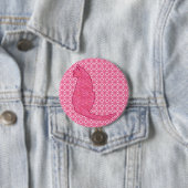 Japanse kat - Fuchsia roze batik Ronde Button 7,6 Cm (In situ)