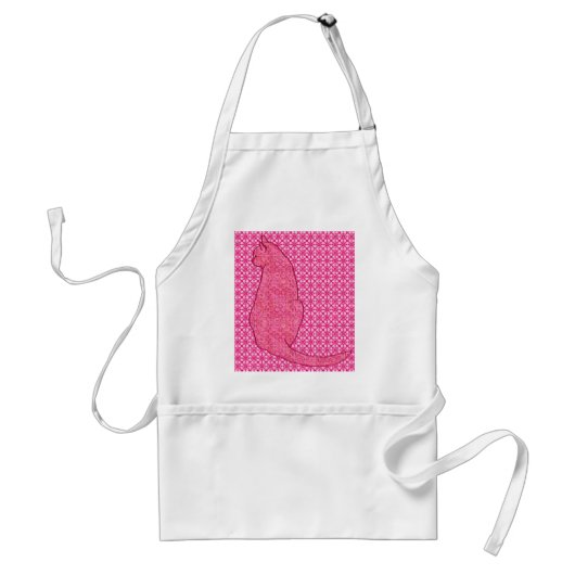 Japanse kat - Fuchsia roze batik Standaard Schort (Voorkant)