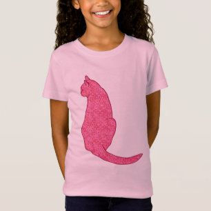 Japanse kat, Fuchsia roze batik T-shirt