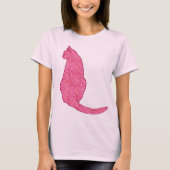 Japanse kat - Fuchsia roze batik T-shirt (Voorkant)