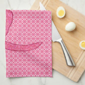 Japanse kat - Fuchsia roze batik Theedoek (Quarter Fold)