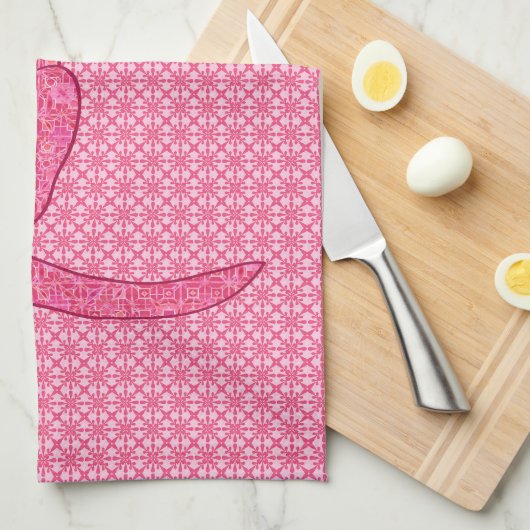 Japanse kat - Fuchsia roze batik Theedoek (Quarter Fold)