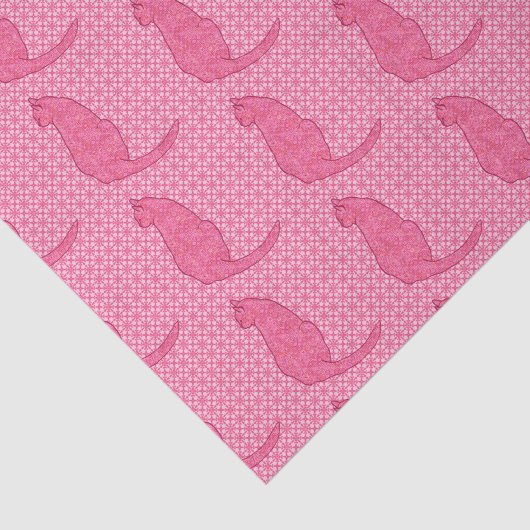Japanse kat - Fuchsia roze batik Tissuepapier (Detail)