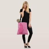 Japanse kat - Fuchsia roze batik Tote Bag (Op model)