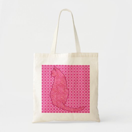 Japanse kat - Fuchsia roze batik Tote Bag (Voorkant)