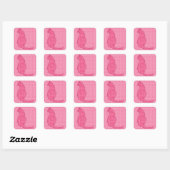 Japanse kat - Fuchsia roze batik Vierkante Sticker (Vel)