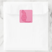 Japanse kat - Fuchsia roze batik Vierkante Sticker (Tas)
