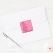 Japanse kat - Fuchsia roze batik Vierkante Sticker (Envelop)