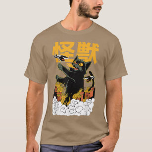 Japanse kat Japanse Kaiju Monster Manga Anime T-shirt