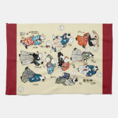  Japanse kat Jugglers Ukiyo-e Art Theedoek