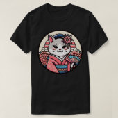 Japanse kat Kimono miauw T-shirt (Design voorkant)