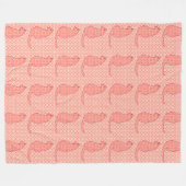 Japanse Kat - Koraal Oranje Batik Fleece Deken (Voorkant (Horizontaal))