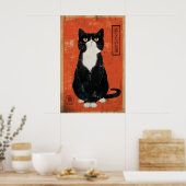 Japanse Kat Kunstprint Eclectisch Thuis (Direct Poster (Keuken)