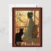 Japanse kat Neko Briefkaart (Voorkant / Achterkant)