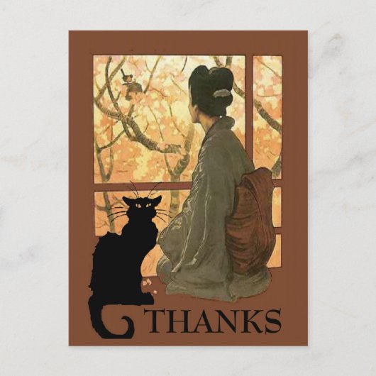 Japanse Kat Neko, tekst bewerken Briefkaart (Voorkant)