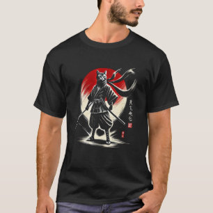 Japanse kat Ninja Samurai Japan Warrior Mom Dad K T-shirt