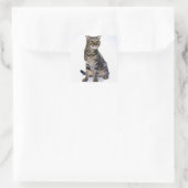 Japanse kat op witte achtergrond vierkante sticker (Tas)