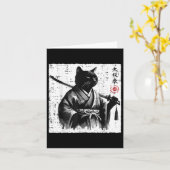 Japanse Kat Samurai Tai Chi Ninja Kunst Mannen Jon Kaart (Gele Bloem)