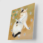 Japanse kat, Takeuchi Seihō, Japanse kunst Vierkante Klok (Hoek)