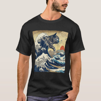 Japanse kat Tshirt Cat Lover Katsushika Hokusai T