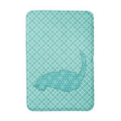 Japanse kat - Turquoise Kimono Print Badmat (Voorkant Verticaal)