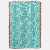 Japanse kat - Turquoise Kimono Print Deken (Voorkant Verticaal)