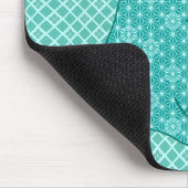 Japanse kat - Turquoise Kimono Print Muismat (Hoek)