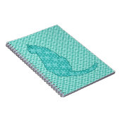 Japanse kat - Turquoise Kimono Print Notitieboek (Rechterzijde)