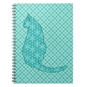 Japanse kat - Turquoise Kimono Print Notitieboek