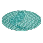 Japanse kat - Turquoise Kimono Print Snijplank (Hoek)