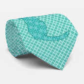 Japanse kat - Turquoise Kimono Print Stropdas (Opgerold)
