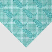 Japanse kat - Turquoise Kimono Print Tissuepapier (Detail)