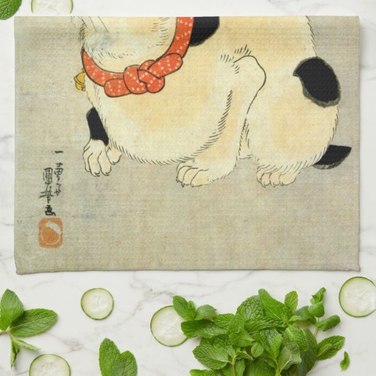 Japanse kat, Utagawa Kuniyoshi Theedoek (Gevouwen)