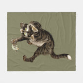 Japanse kat vangen een kikker fleece deken (Voorkant (Horizontaal))