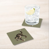 Japanse kat vangen een kikker kartonnen onderzetters (Insitu)