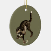 Japanse kat vangen een kikker keramisch ornament (Rechts)