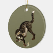 Japanse kat vangen een kikker keramisch ornament (Links)