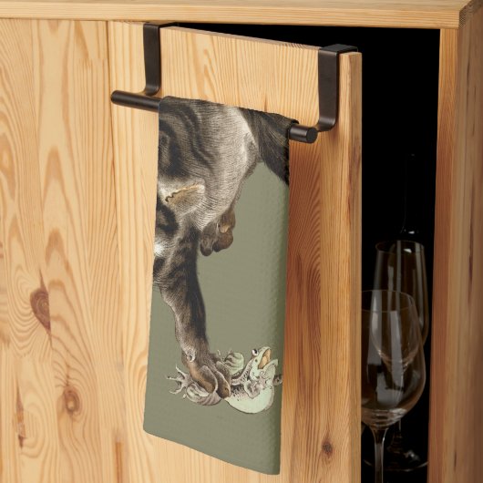 Japanse kat vangen een kikker theedoek (Derde Gevouwen)